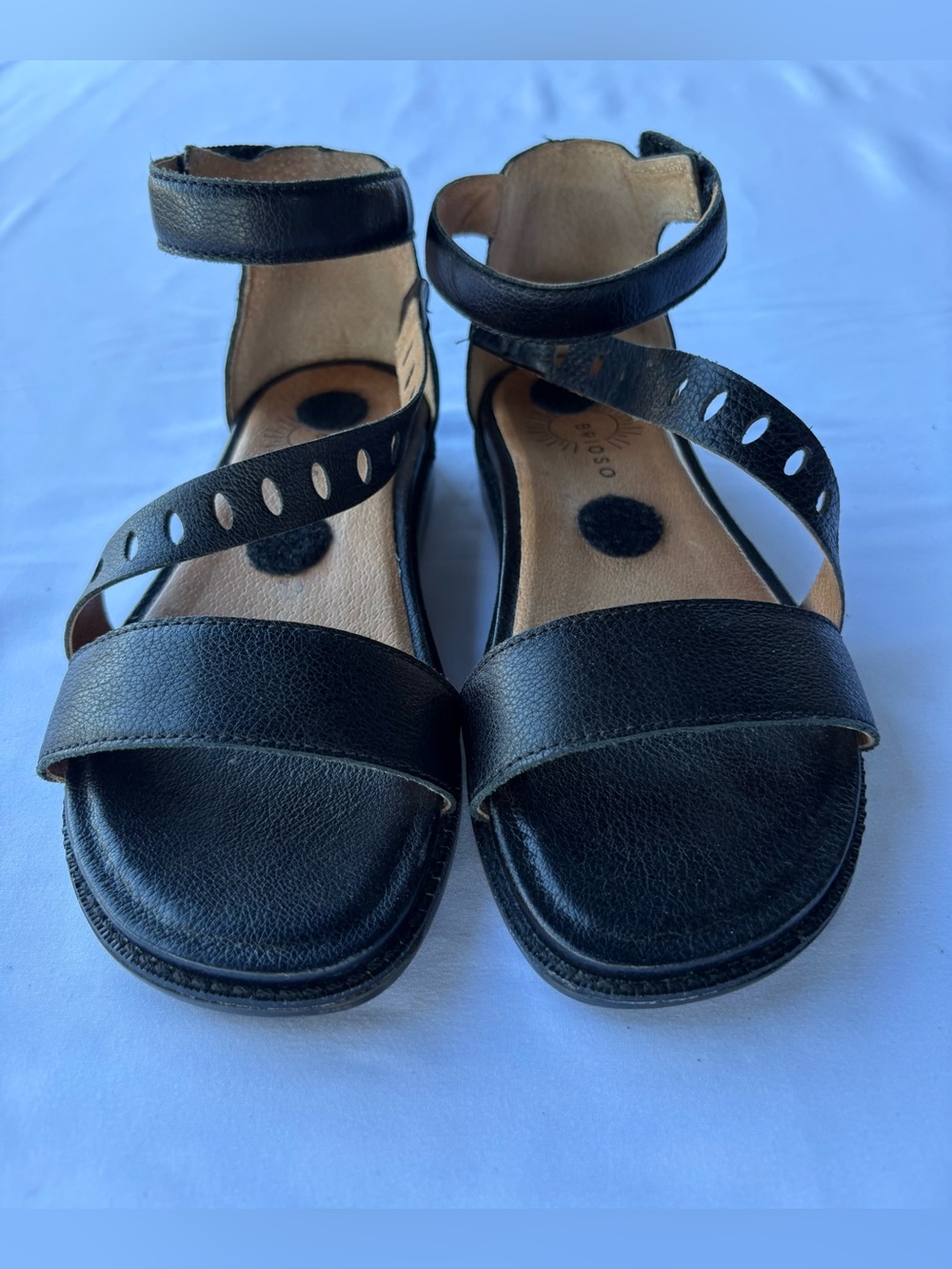 Brioso Vista Asymmetrical Black Sandals